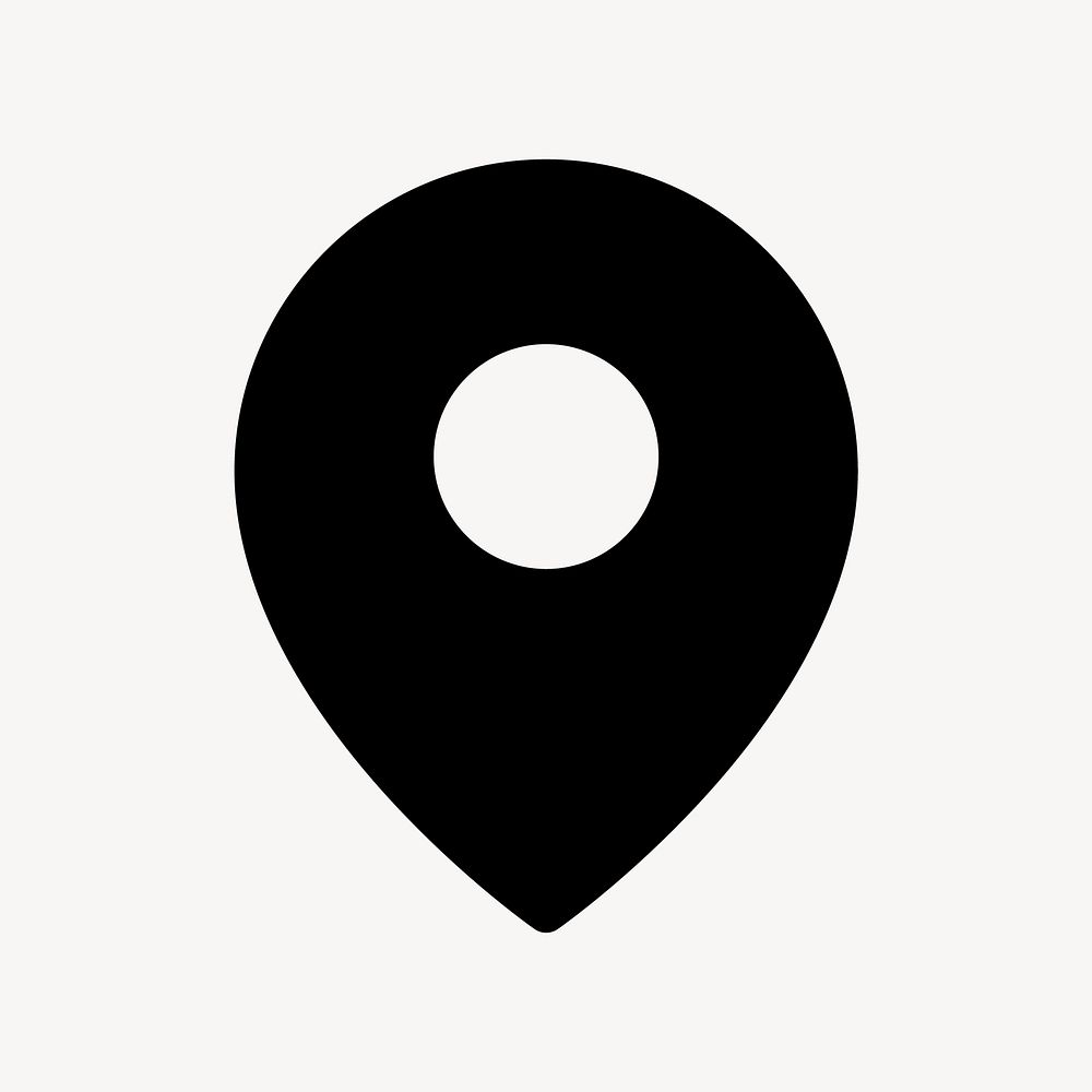 Location pin filled icon, for social media application vector