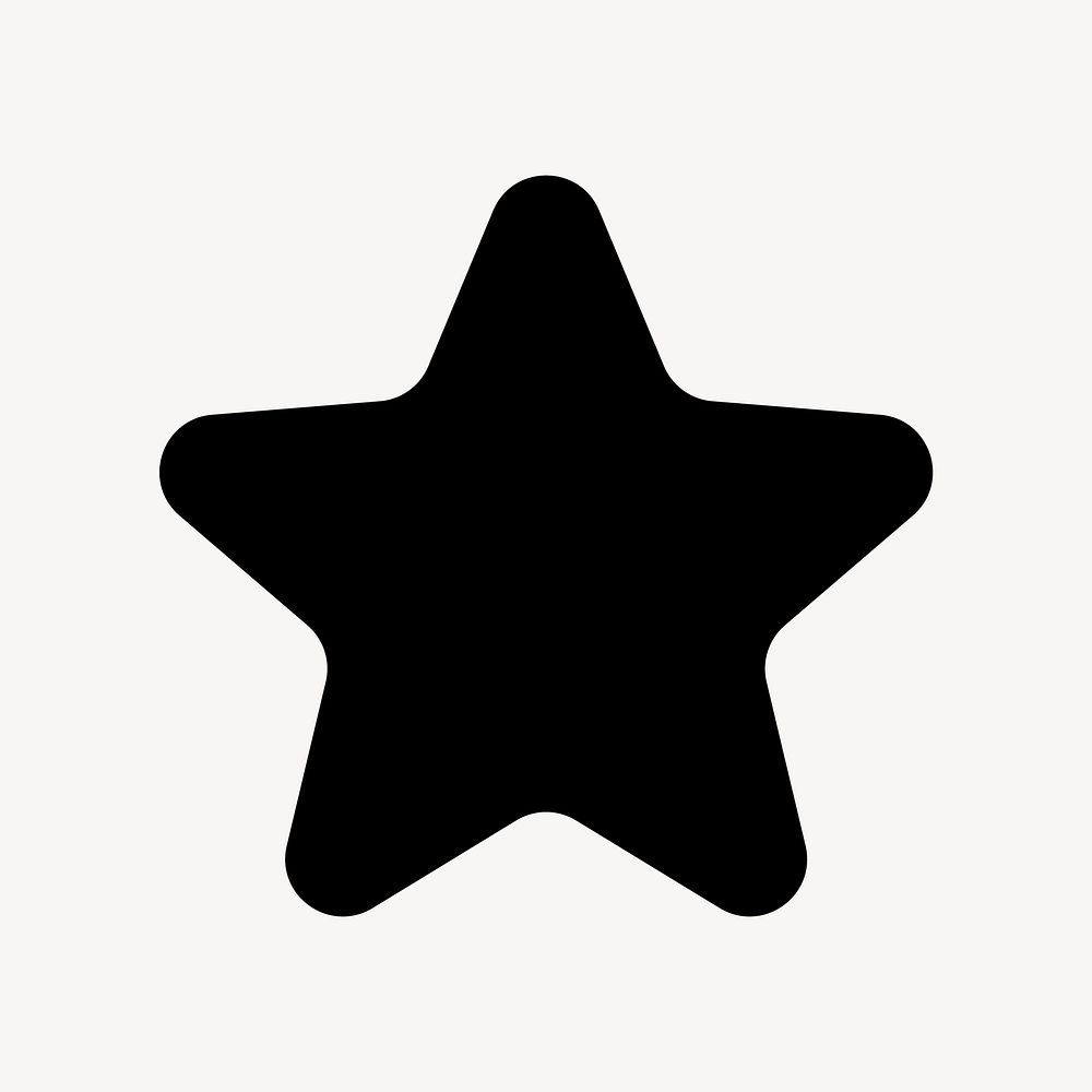 Black star, filled icon, for social media application vector