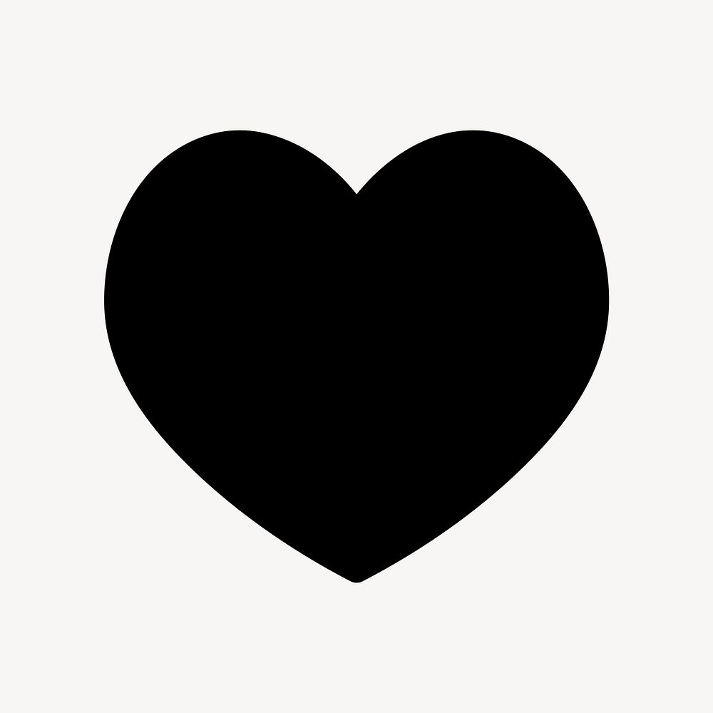 Filled black heart icon, for social media app psd