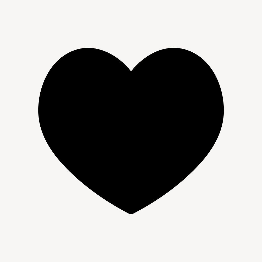 Black heart, filled icon, for social media app vector