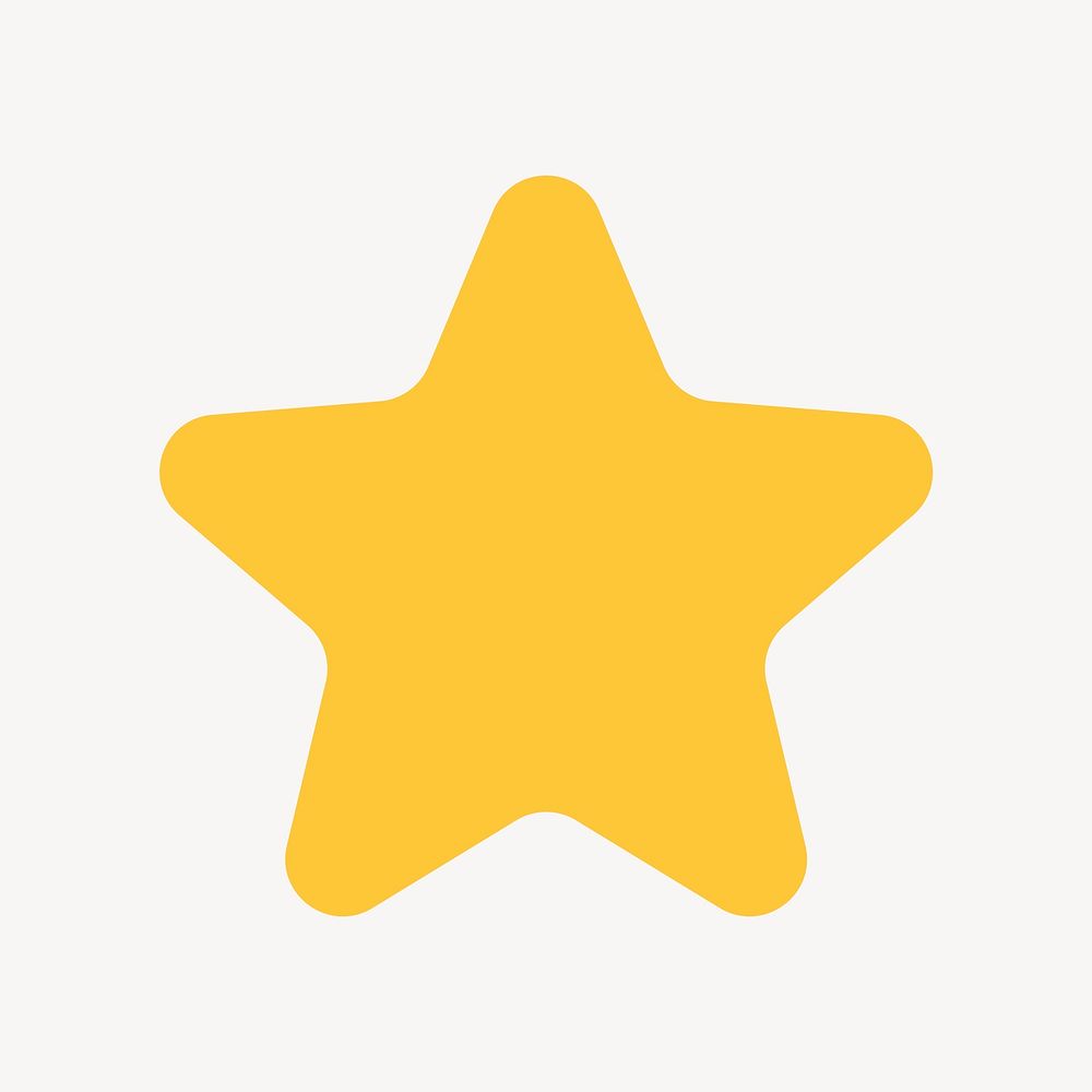 Gold star, colored icon, for social media application psd