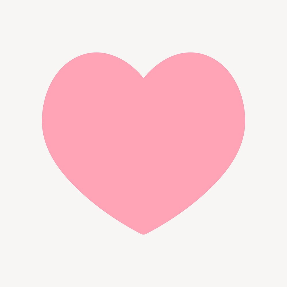 Pink heart, colored icon, for social media application vector
