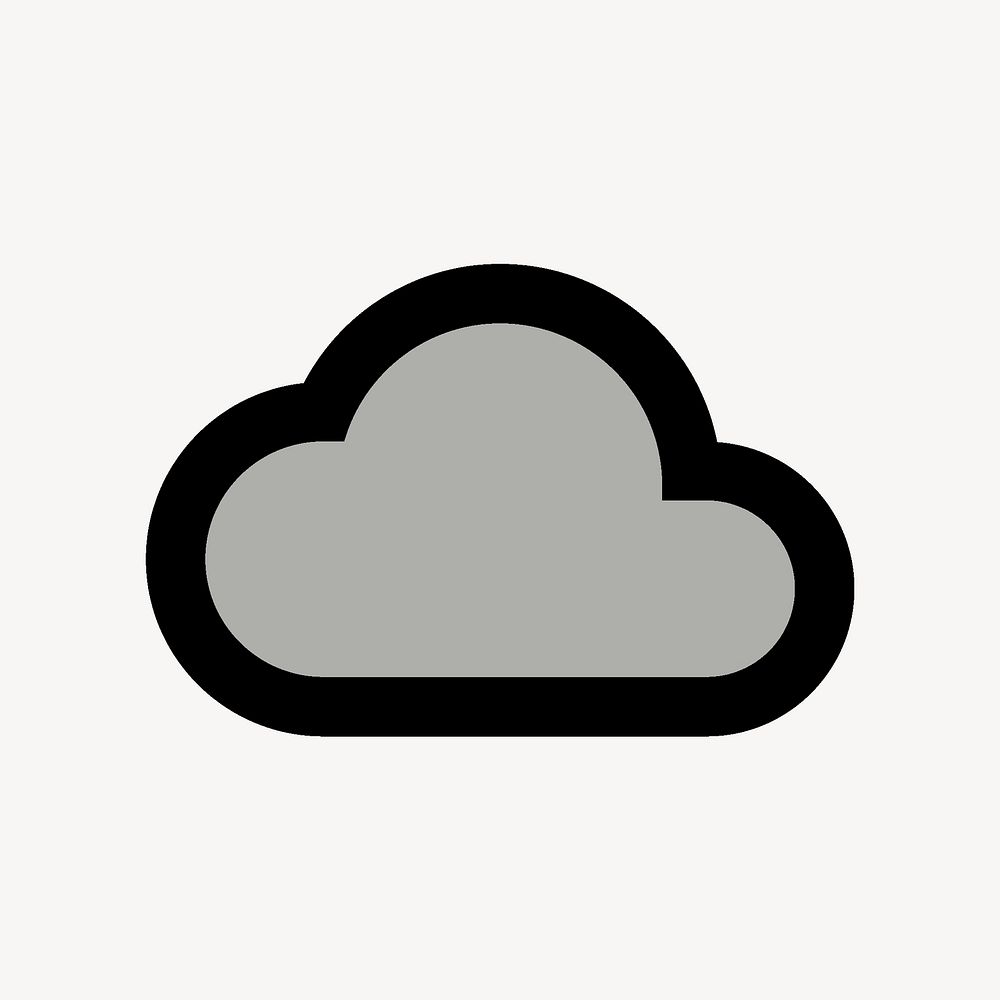 Cloud queue icon for apps & websites, two tone gray psd graphic