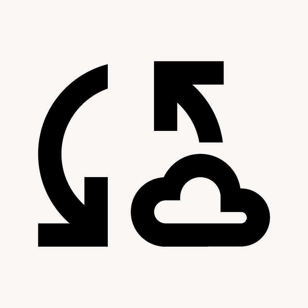 Cloud sync icon for apps & websites, outlined vector design