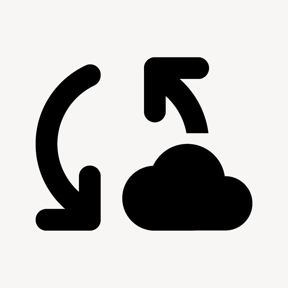 Cloud sync icon for apps & websites, rounded psd design