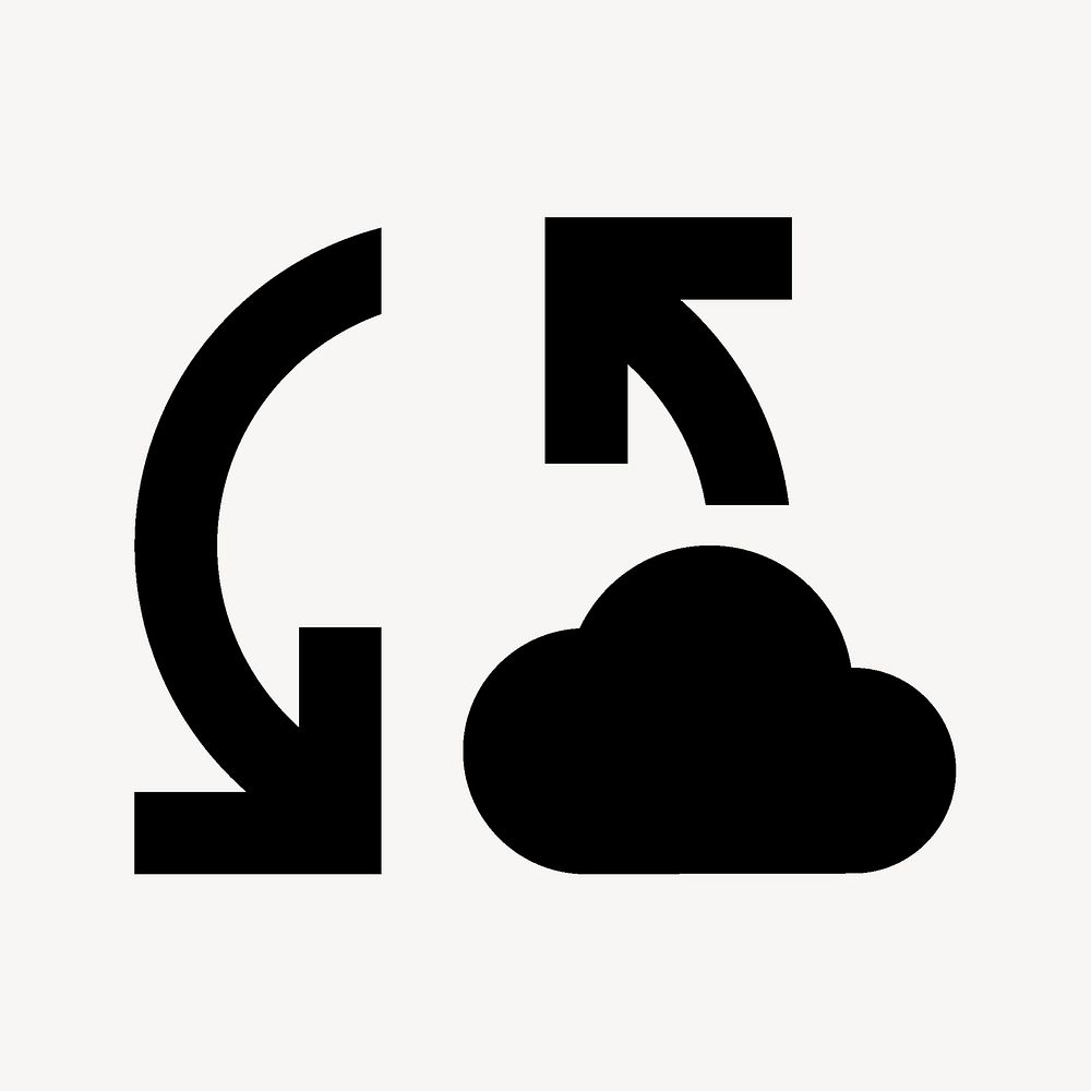 Cloud sync icon for apps & websites, sharp vector
