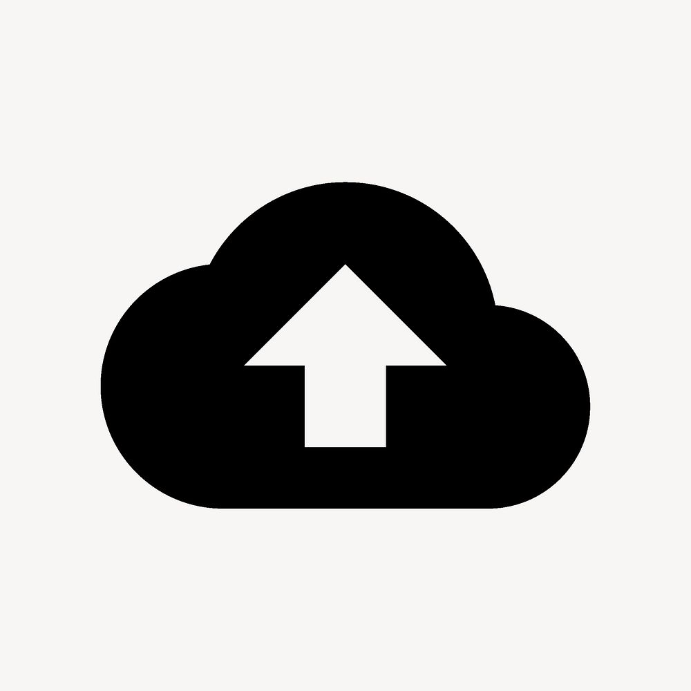 Cloud backup icon online storage, filled black vector design