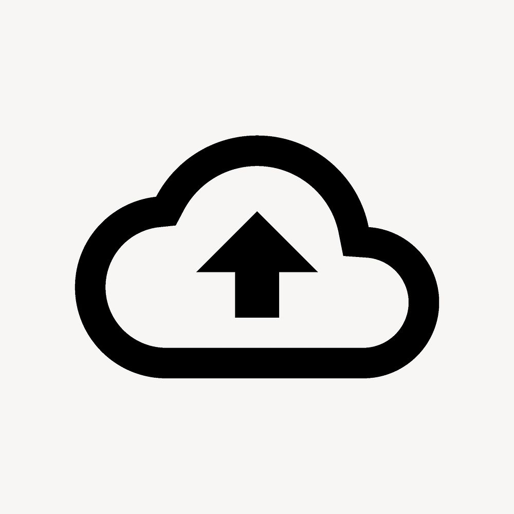 Cloud backup icon for apps & websites, outlined vector design
