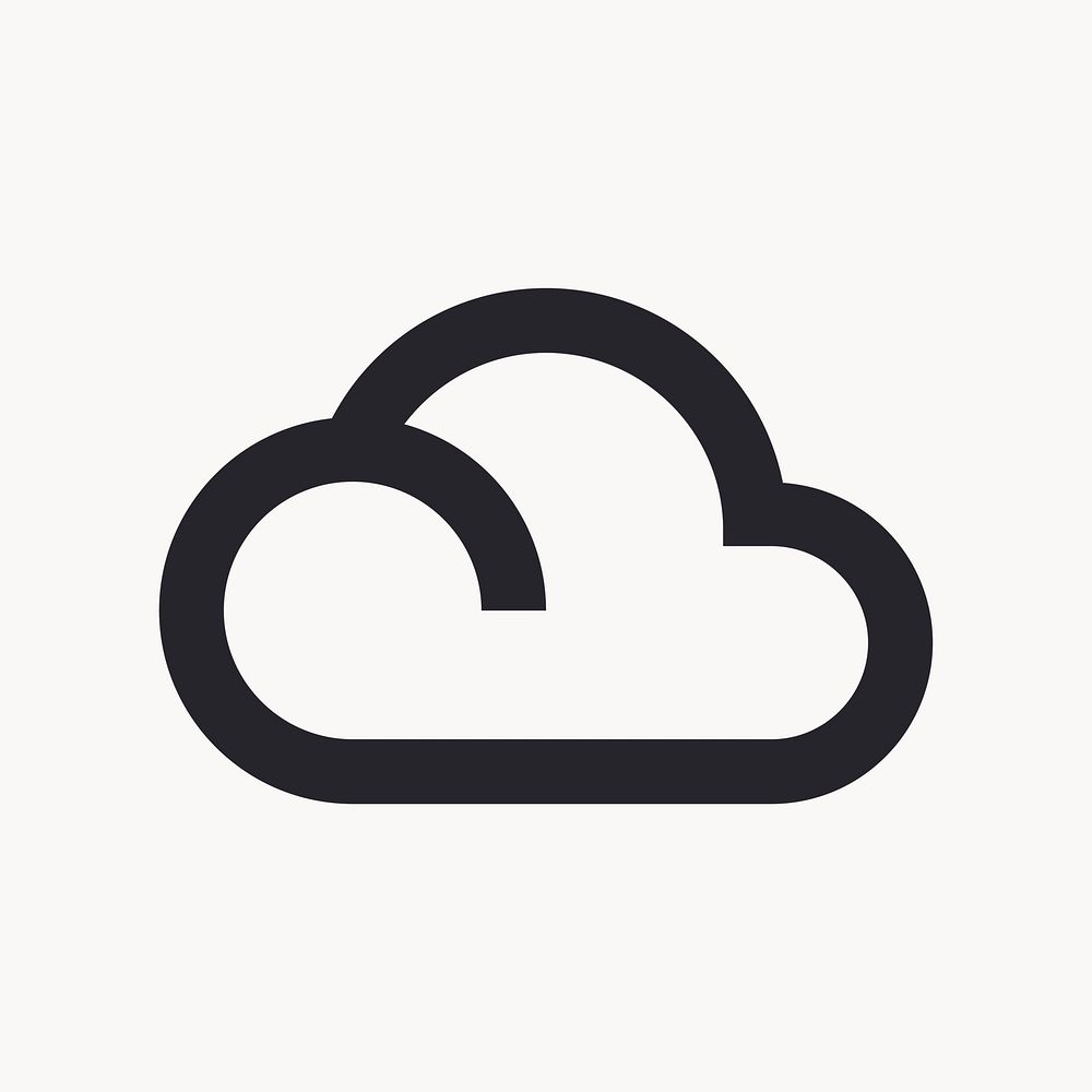 Cloud icon filter drama, online storage, outlined vector design
