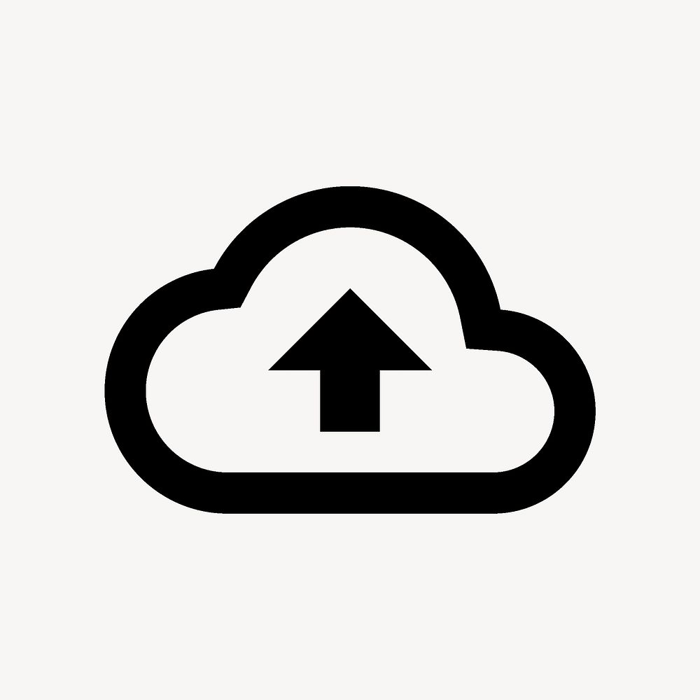 Cloud upload icon online storage, outlined psd design