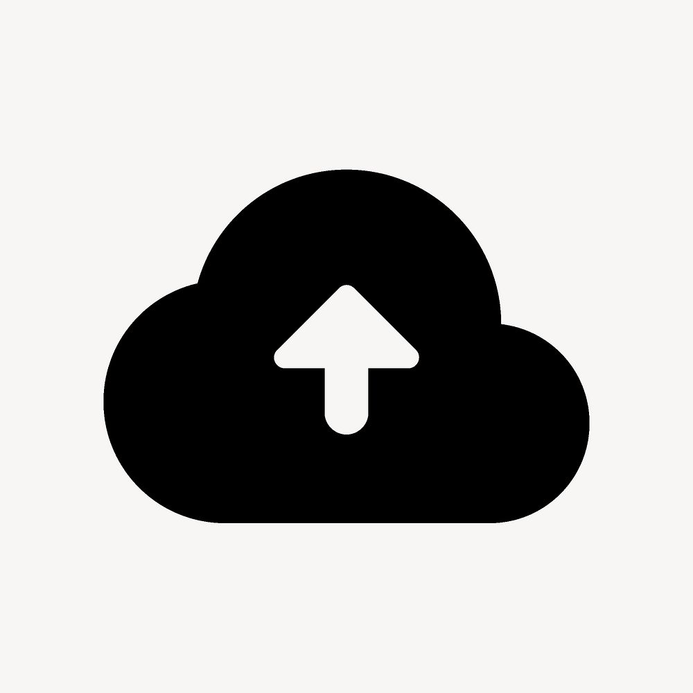 Cloud upload icon for apps & websites, rounded psd design