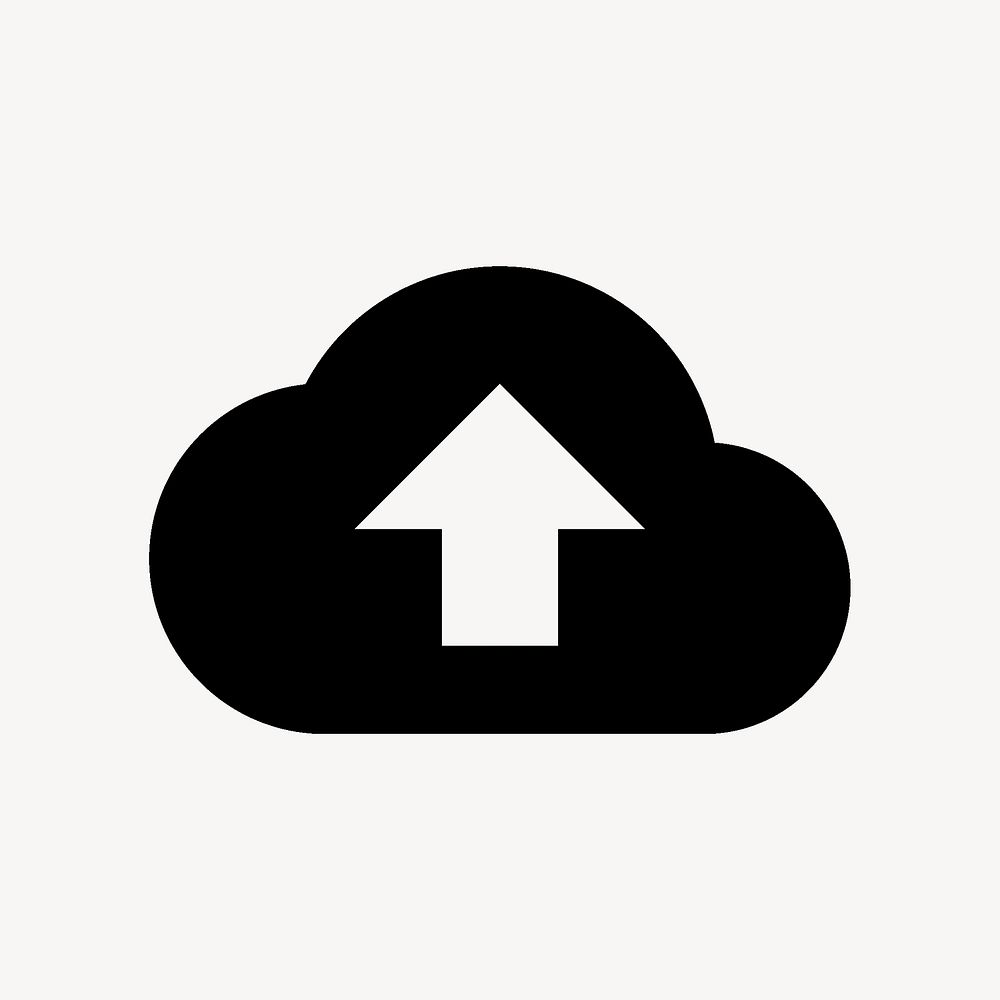 Cloud upload icon for apps & websites, sharp vector