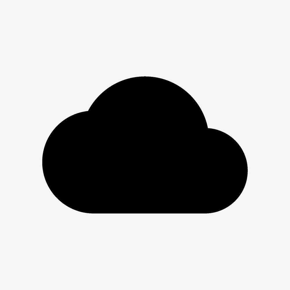 Cloud icon for apps & websites, filled black vector design