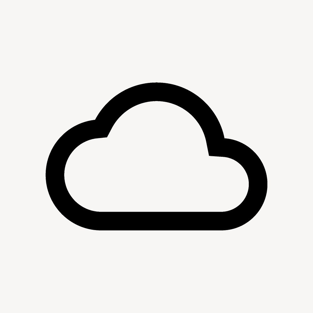 Cloud icon for apps & websites, outlined psd design