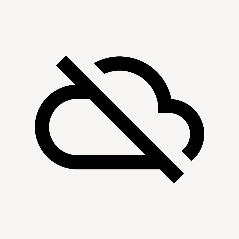 Cloud off icon for apps & websites, outlined psd design