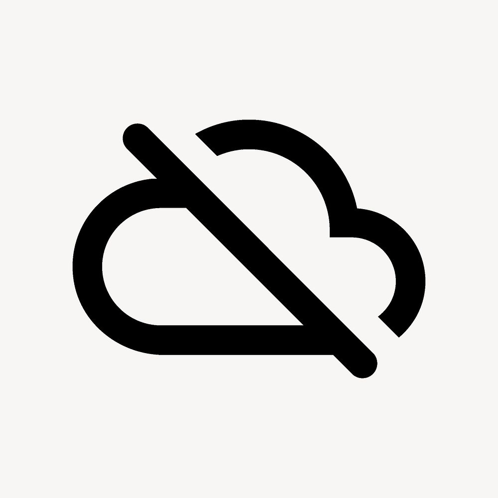 Cloud off icon for apps & websites, rounded vector design