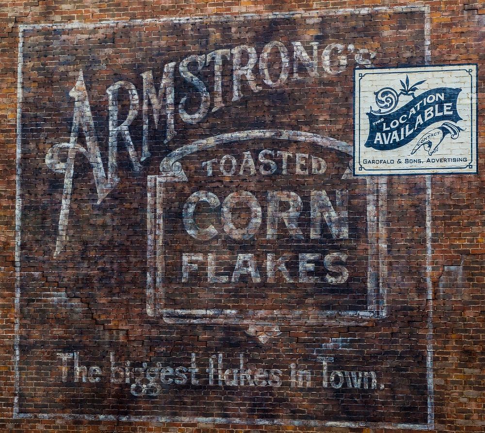 Armstrong's toasted cornflakes sign, Location unknown, Date unknonw.