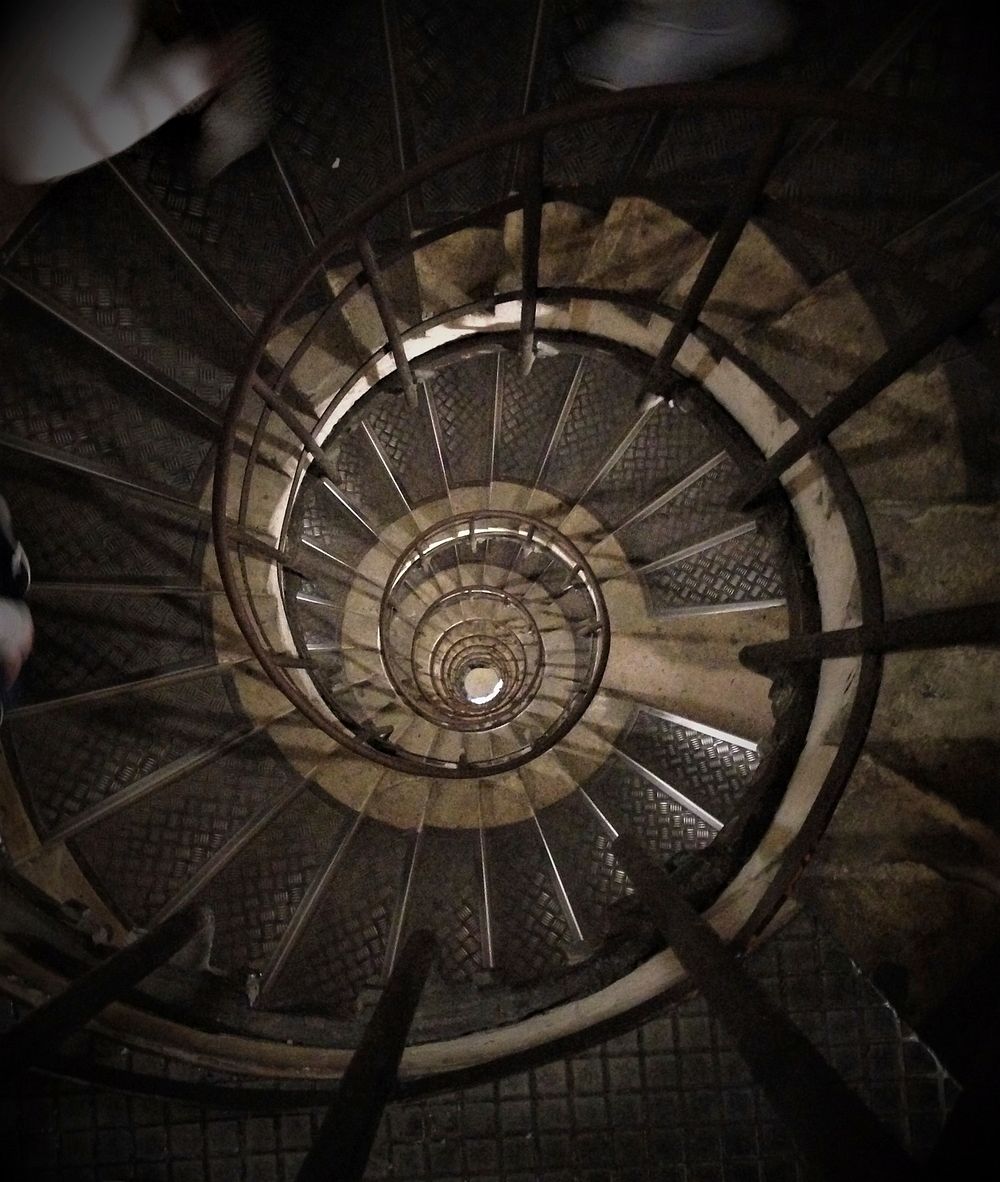 Free metal spiral stairs image, public domain interior design CC0 photo.