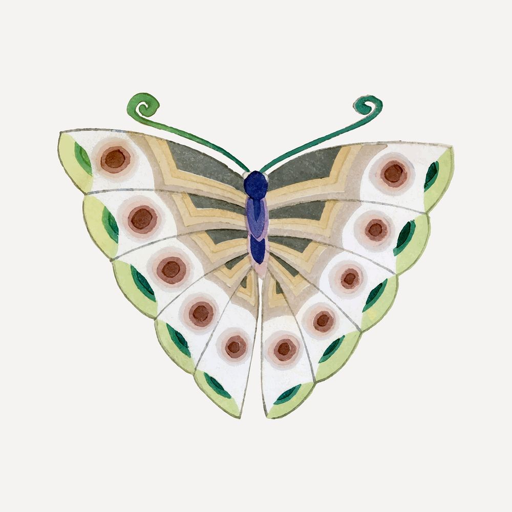 Vintage butterfly collage element, Japanese illustration vector
