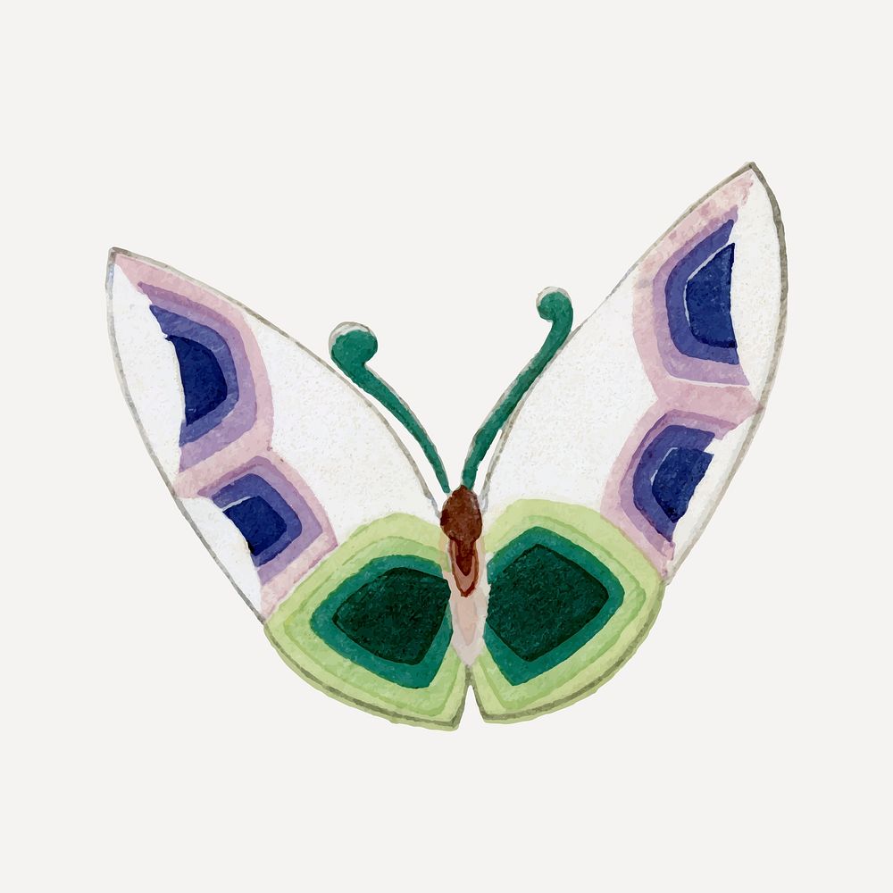 Butterfly clipart, Japanese art, vintage illustration vector
