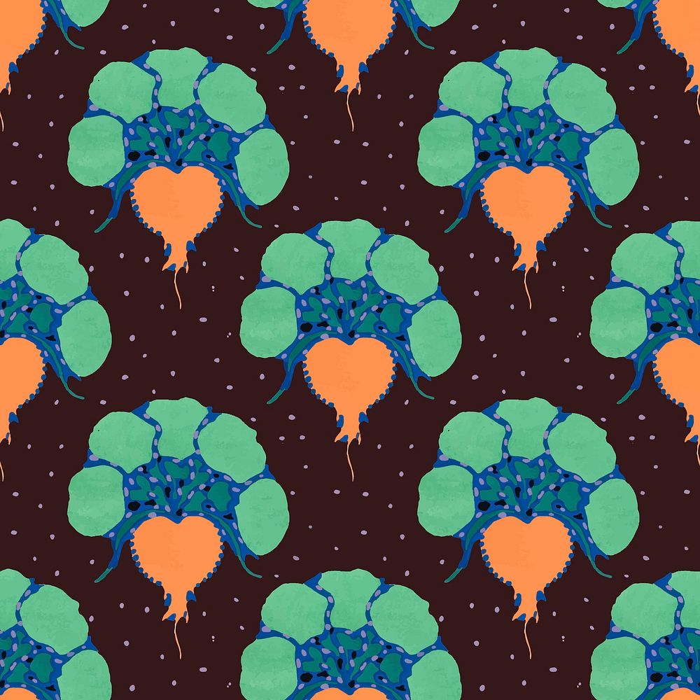 Art deco background, seamless botanical pattern design vector