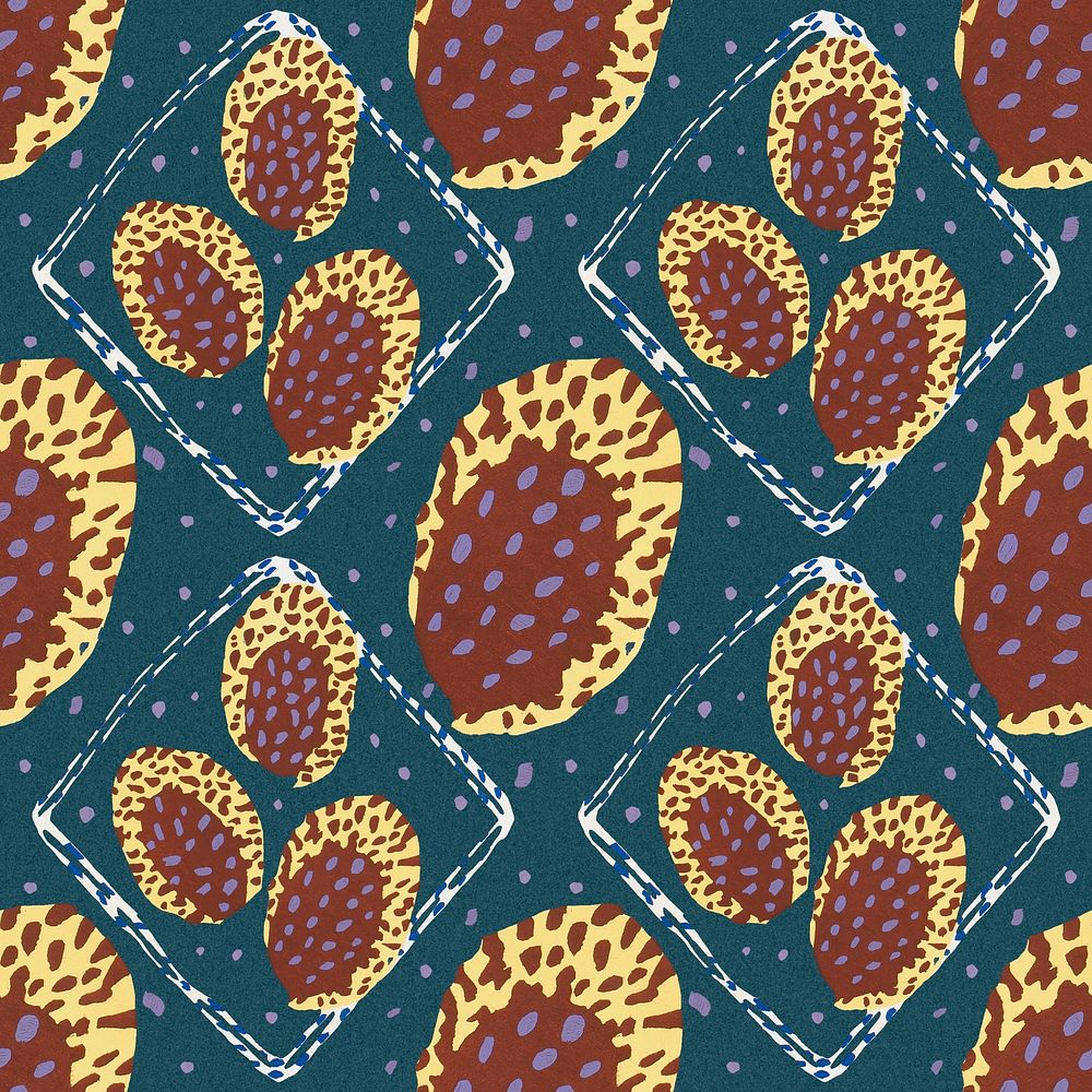 Art deco background, seamless botanical pattern design psd