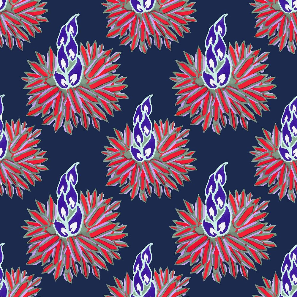 Art deco background, seamless floral pattern design vector