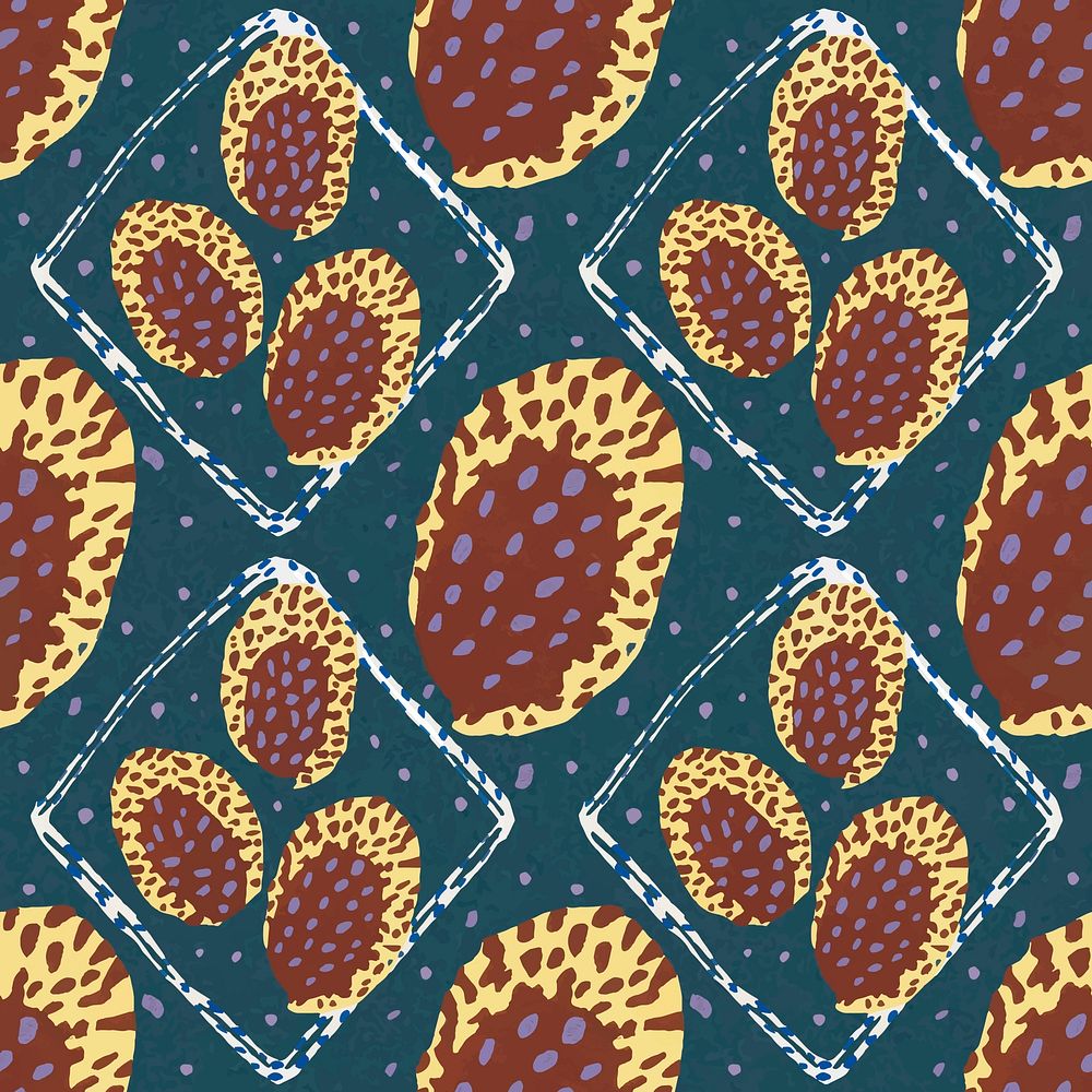 Art deco background, seamless botanical pattern design vector
