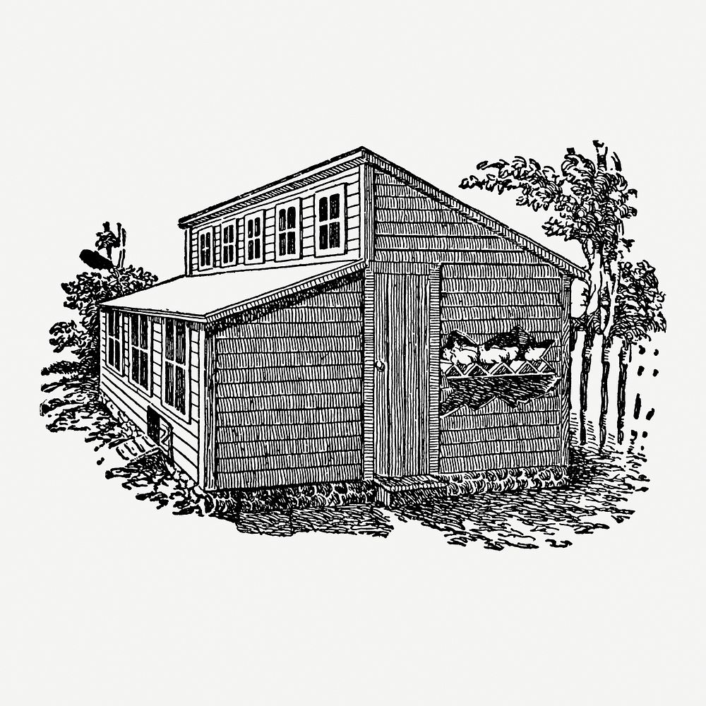 Barn hand drawn illustration, digitally enhanced from our own original copy of The Open Door to Independence (1915) by…