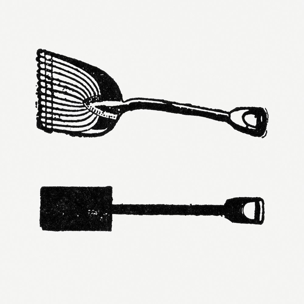 Vegetable scoop hand drawn illustration, digitally enhanced from our own original copy of The Open Door to Independence…