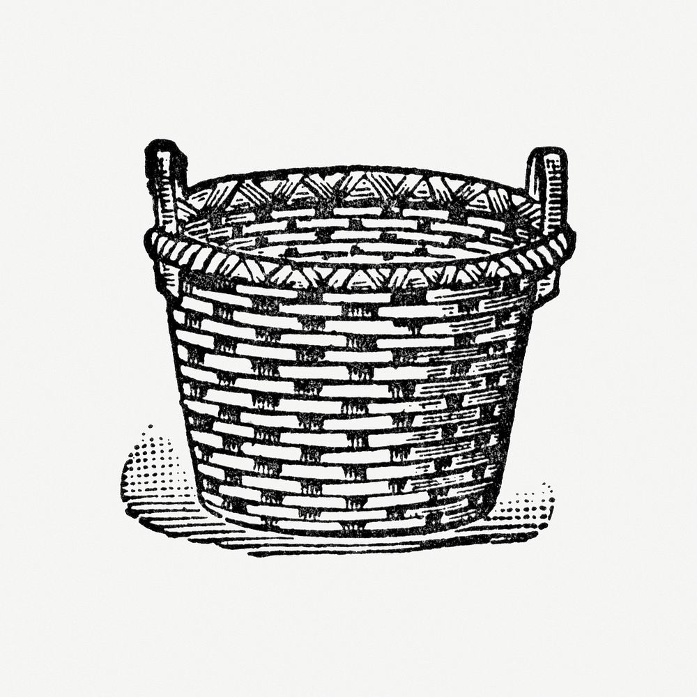 Basket hand drawn illustration, digitally enhanced from our own original copy of The Open Door to Independence (1915) by…