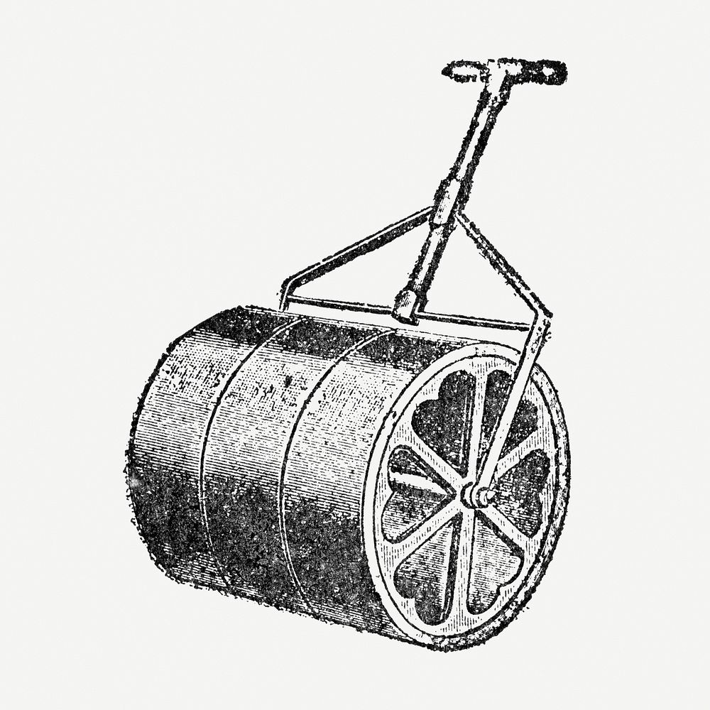 Lawn roller hand drawn illustration, digitally enhanced from our own original copy of The Open Door to Independence (1915)…