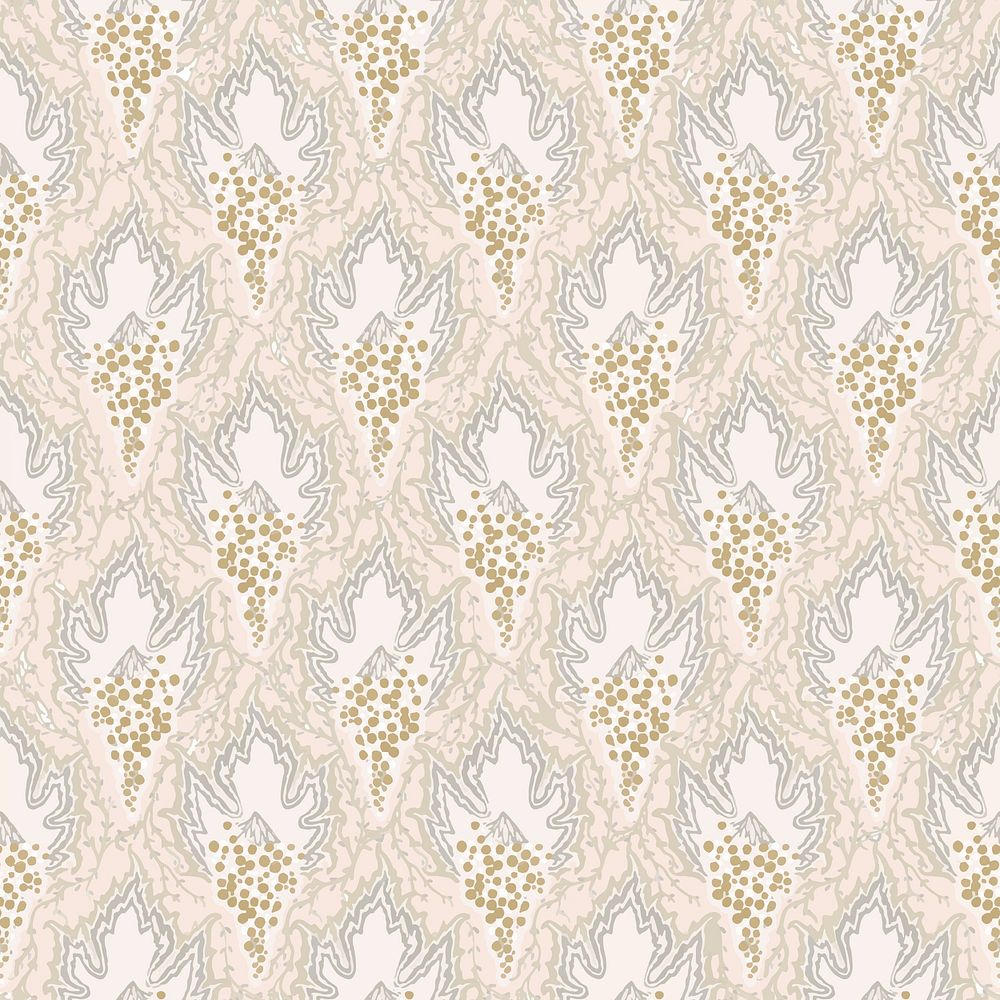 Pastel botanical pattern,  aesthetic Art Nouveau background in oriental style vector