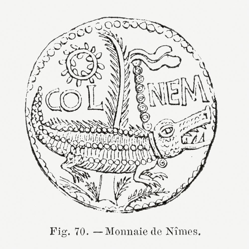 Vintage coin drawing. Digitally enhanced from our own original copy of Les Palmiers Histoire Iconographique (1878)…