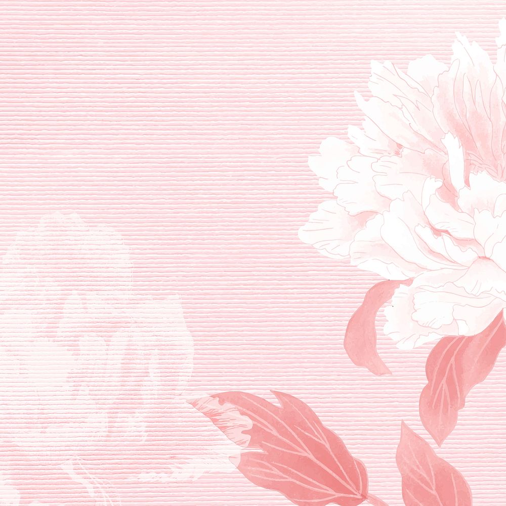 Pink peony frame, romantic aesthetic design vector
