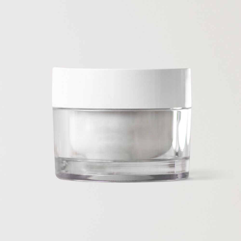 Beauty cream jar, transparent cosmetic packaging