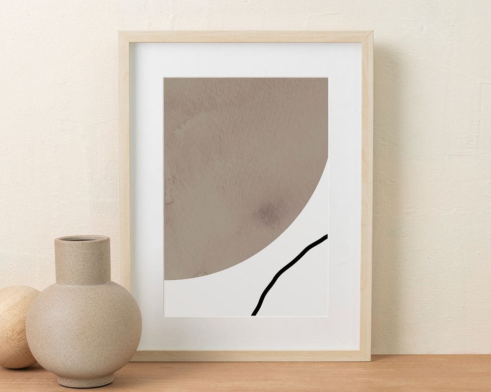 Abstract artwork, zen interior, minimal home design