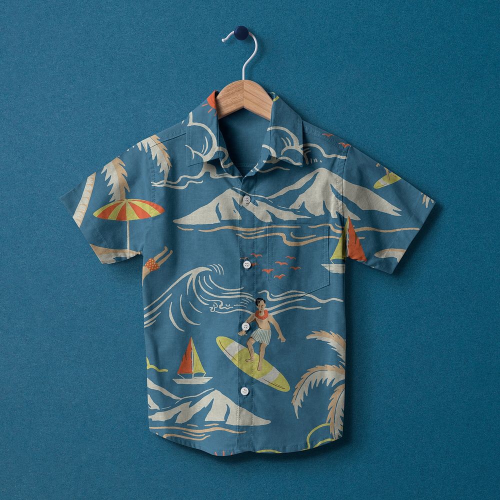 Shirt, kids apparel with blue summer graphic