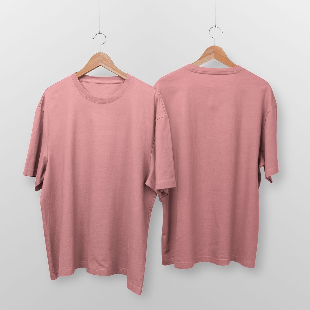 Printed oversized t-shirt, pink simple fashion in realistic design