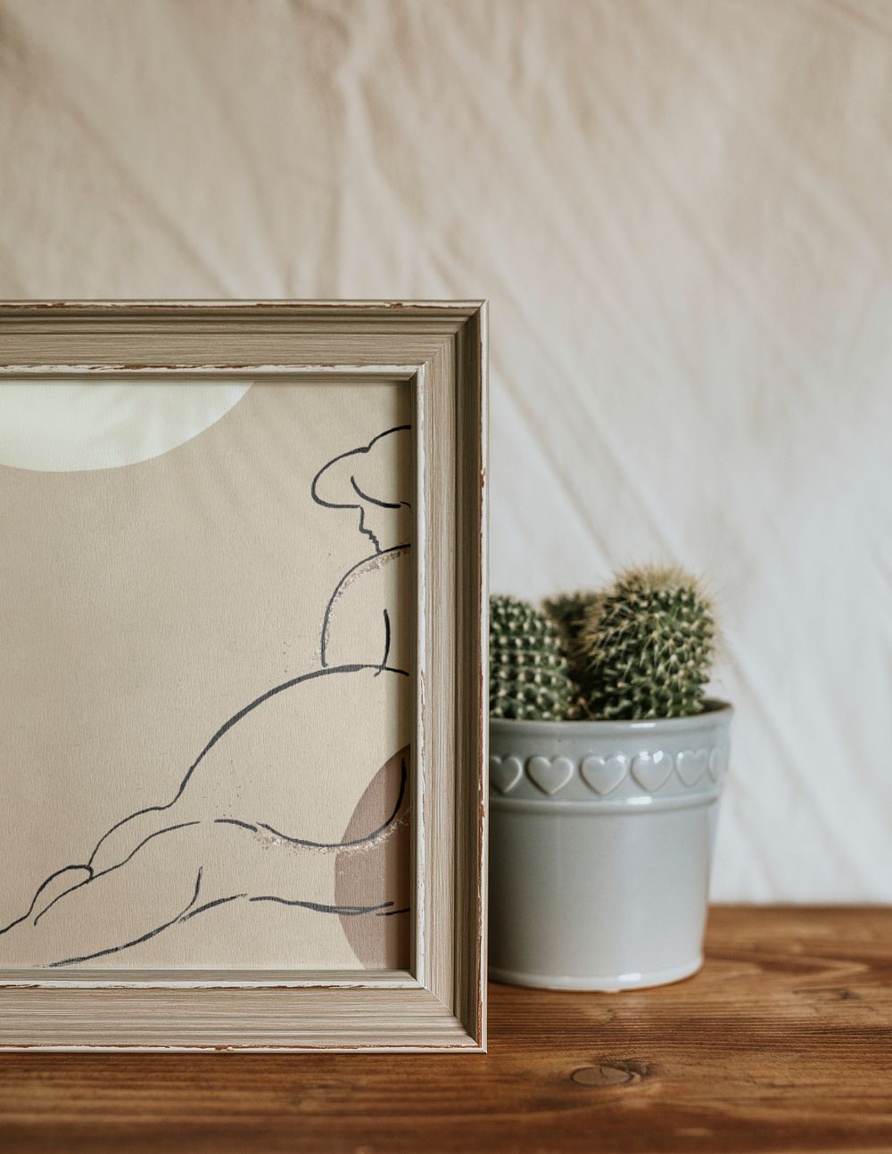 Female nude art in picture frame, aesthetic home decor