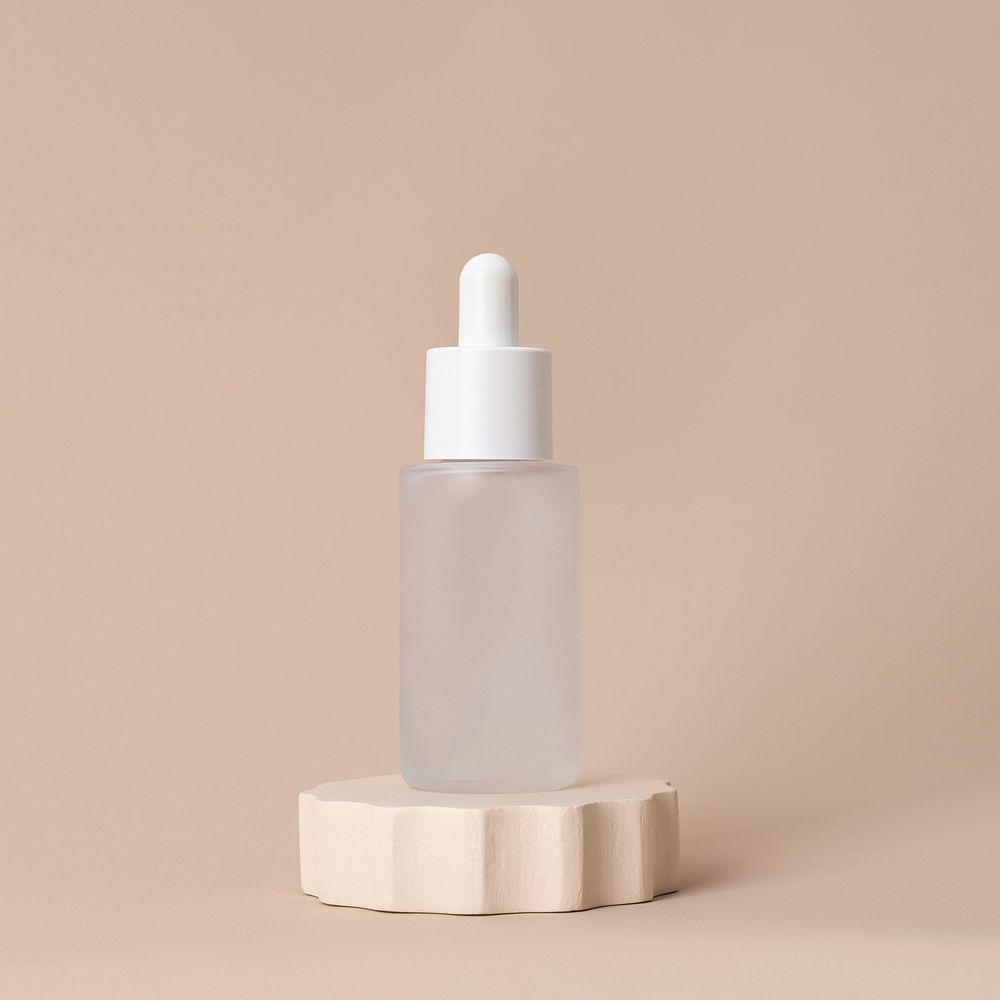 Dropper bottle, skincare product packaging, blank label design