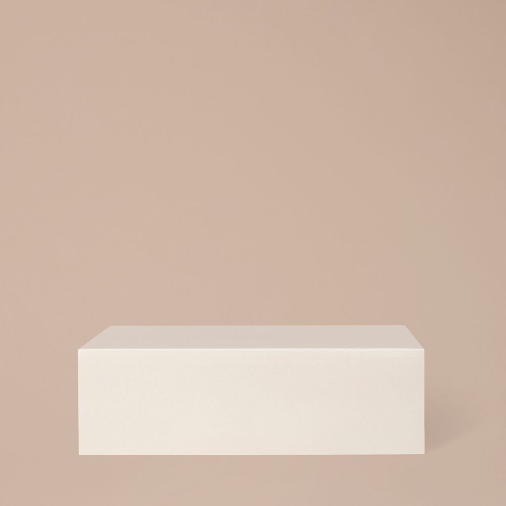 Beige rectangle, geometric shape sticker, isolated object design psd