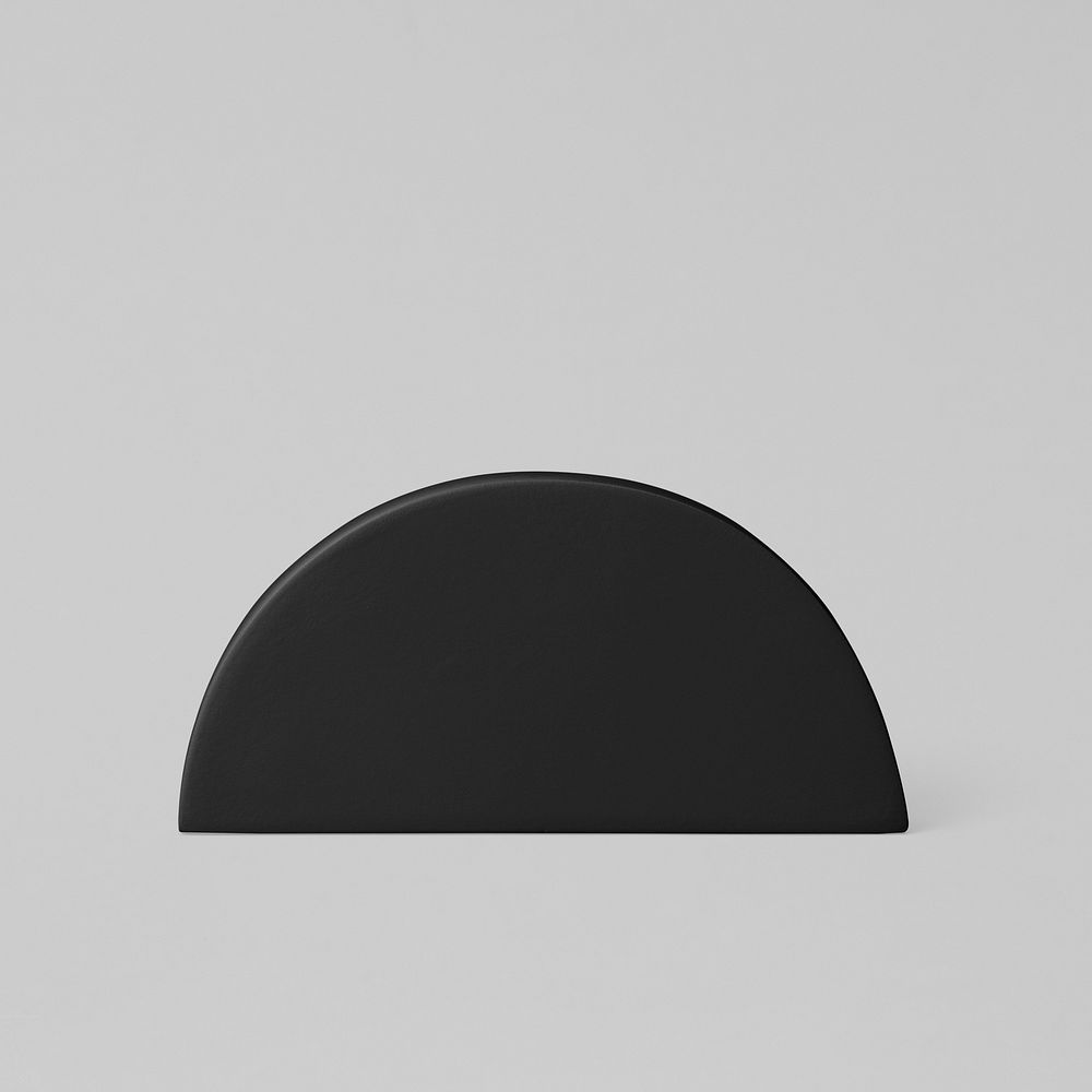 Black semicircle shape, geometric design element