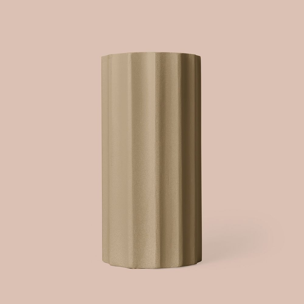 Brown cylinder shape, geometric design element