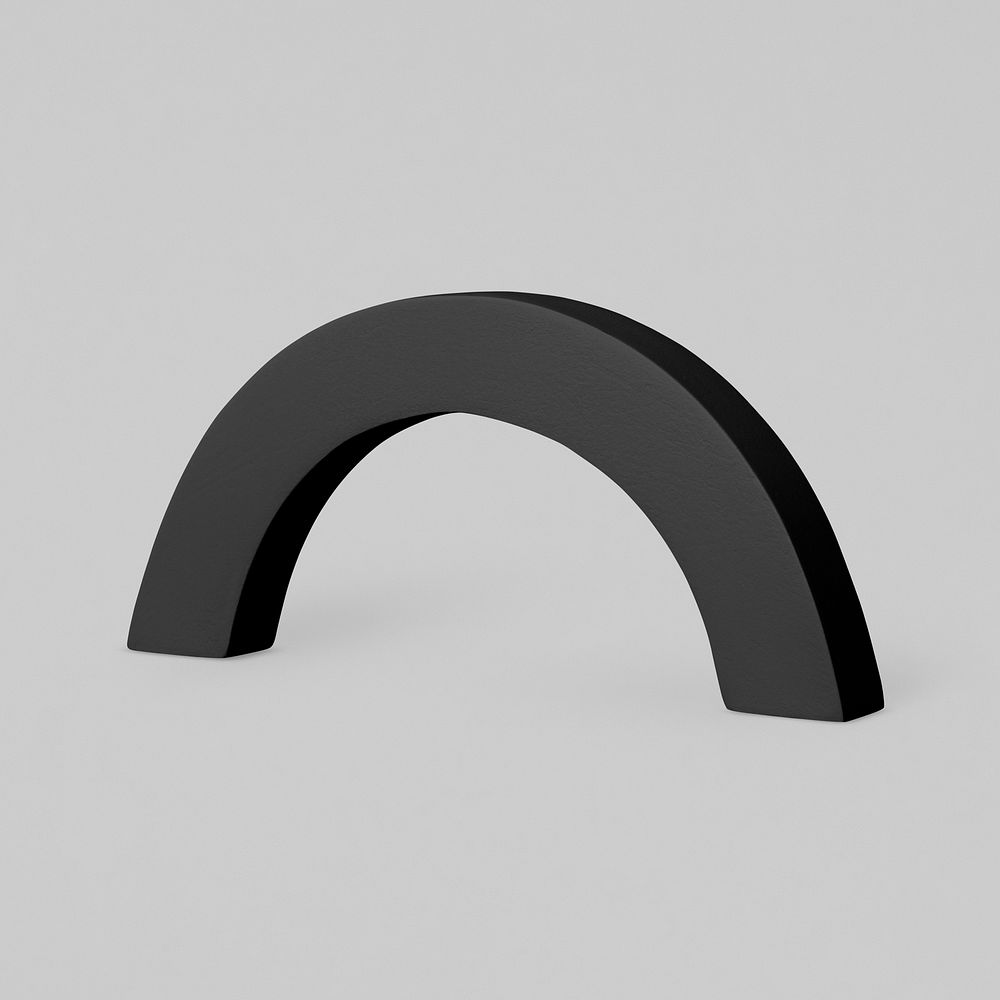 Black arch shape, geometric design element