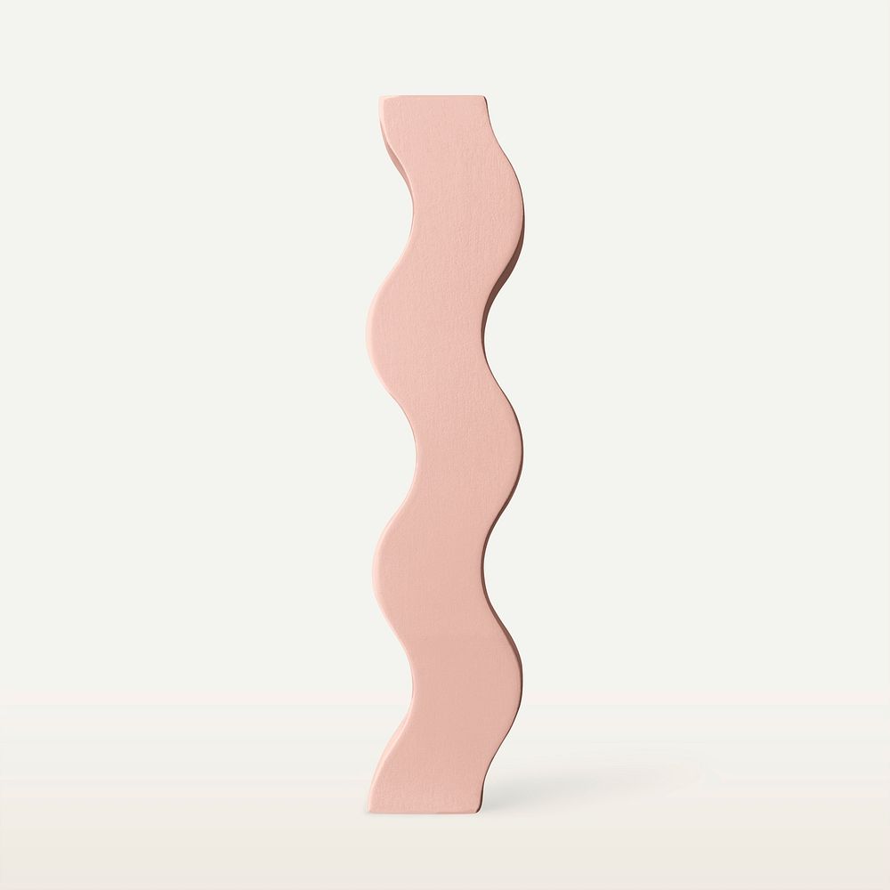 Pastel pink wavy shape, geometric design element