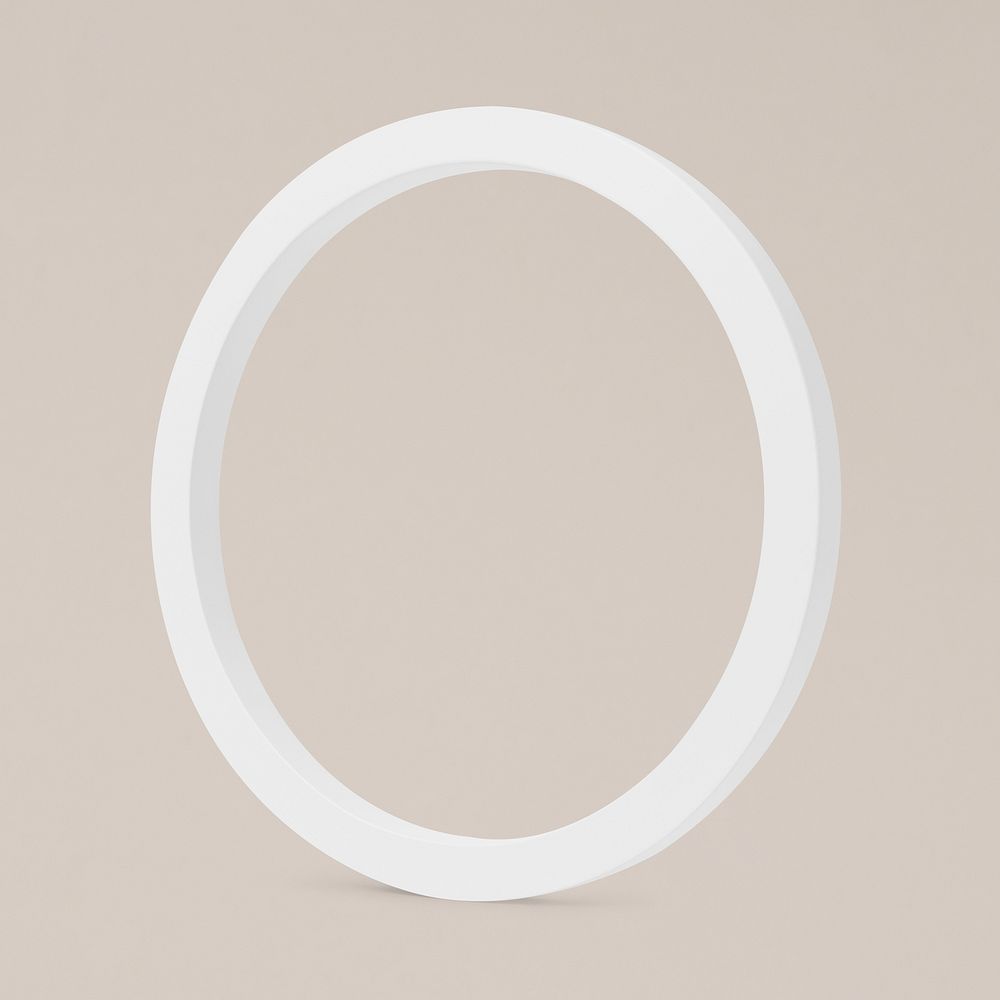 White oval frame, minimal geometric design element