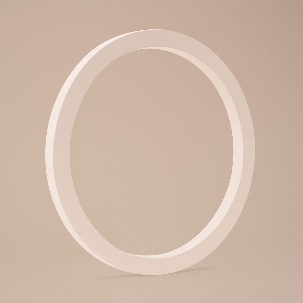 Beige oval frame, geometric design element