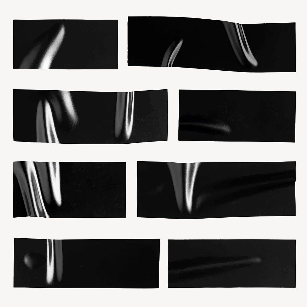 Black duct tapes, wrinkled design vector