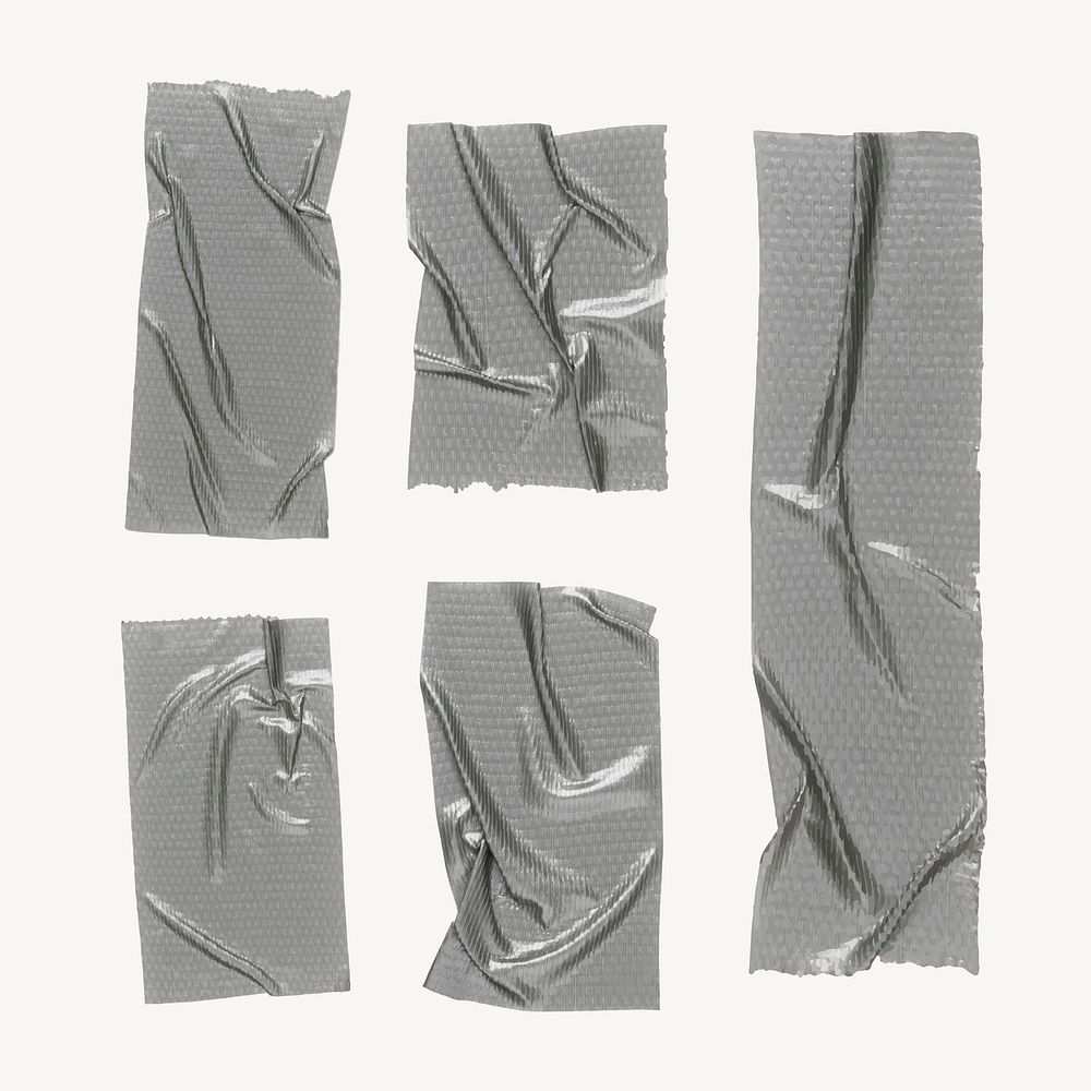 Wrinkled gray matte tape vector
